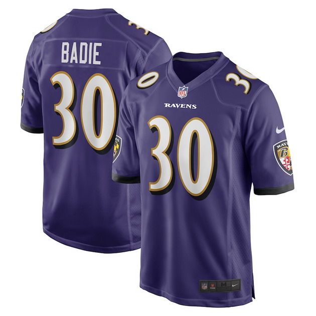 mens nike tyler badie purple baltimore ravens player game jersey